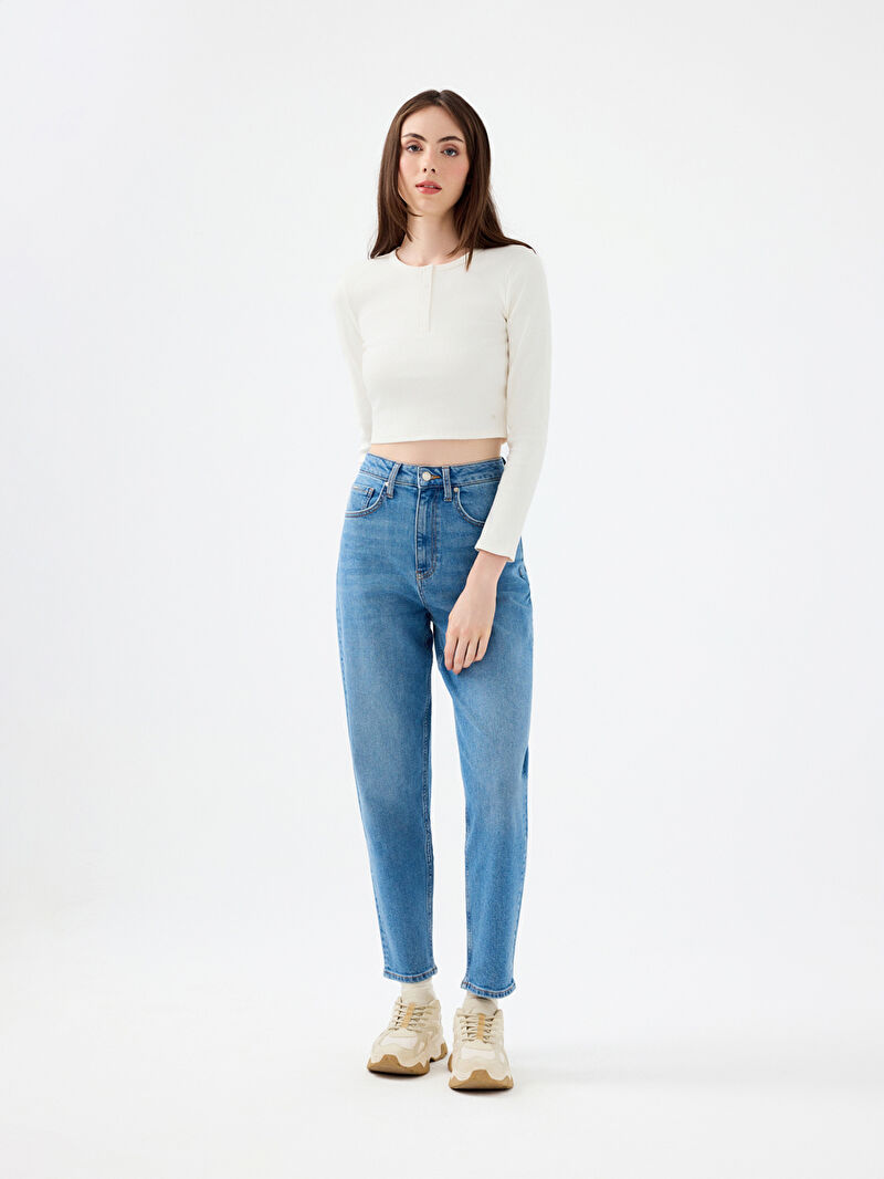 Mom Slim Fit Kadın Pantolon