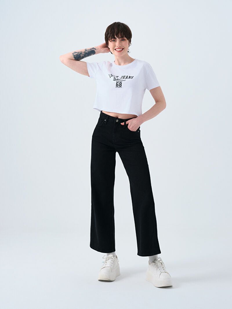 Long Crop Kadın Tshirt K.kol