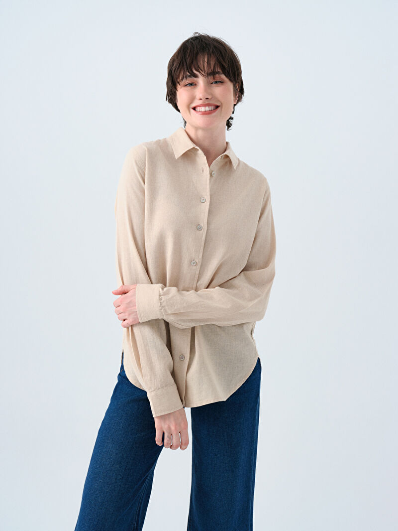 Loose Fit Kadın Gömlek U.kol