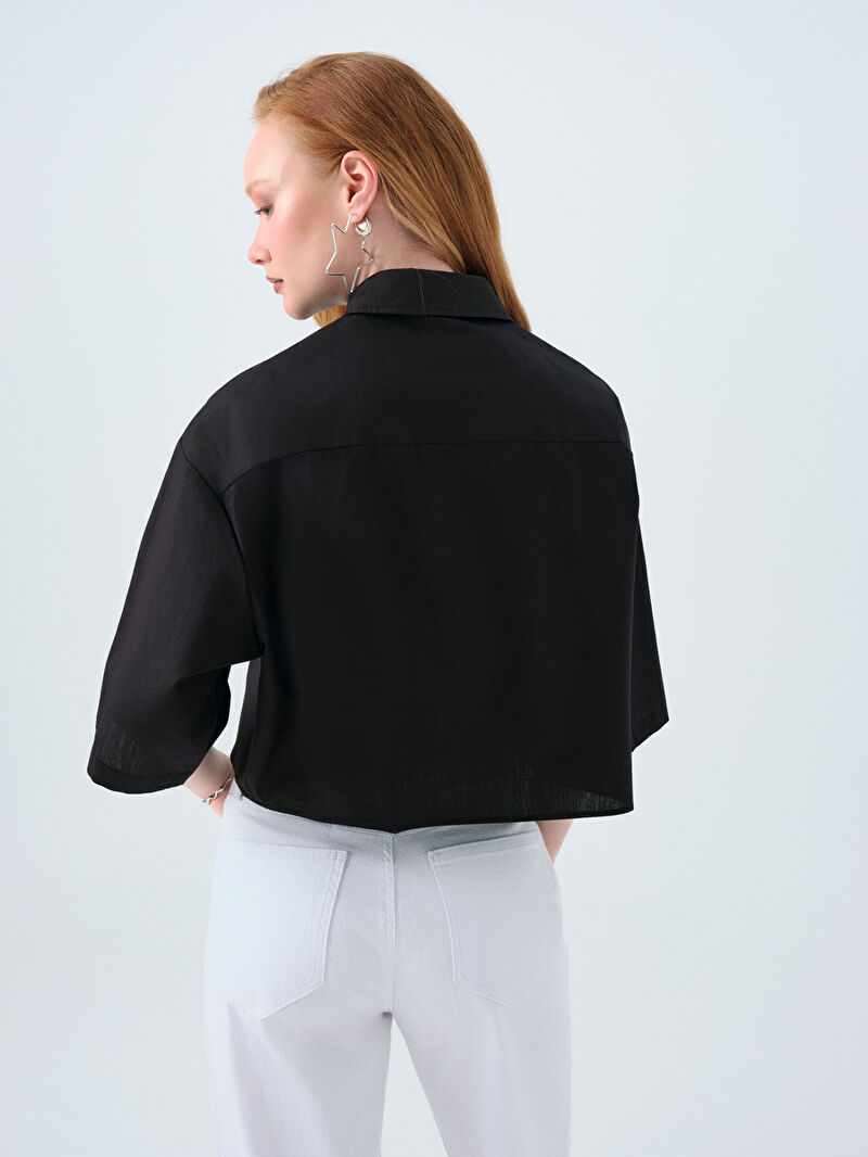 Crop Kadın Gömlek K.kol