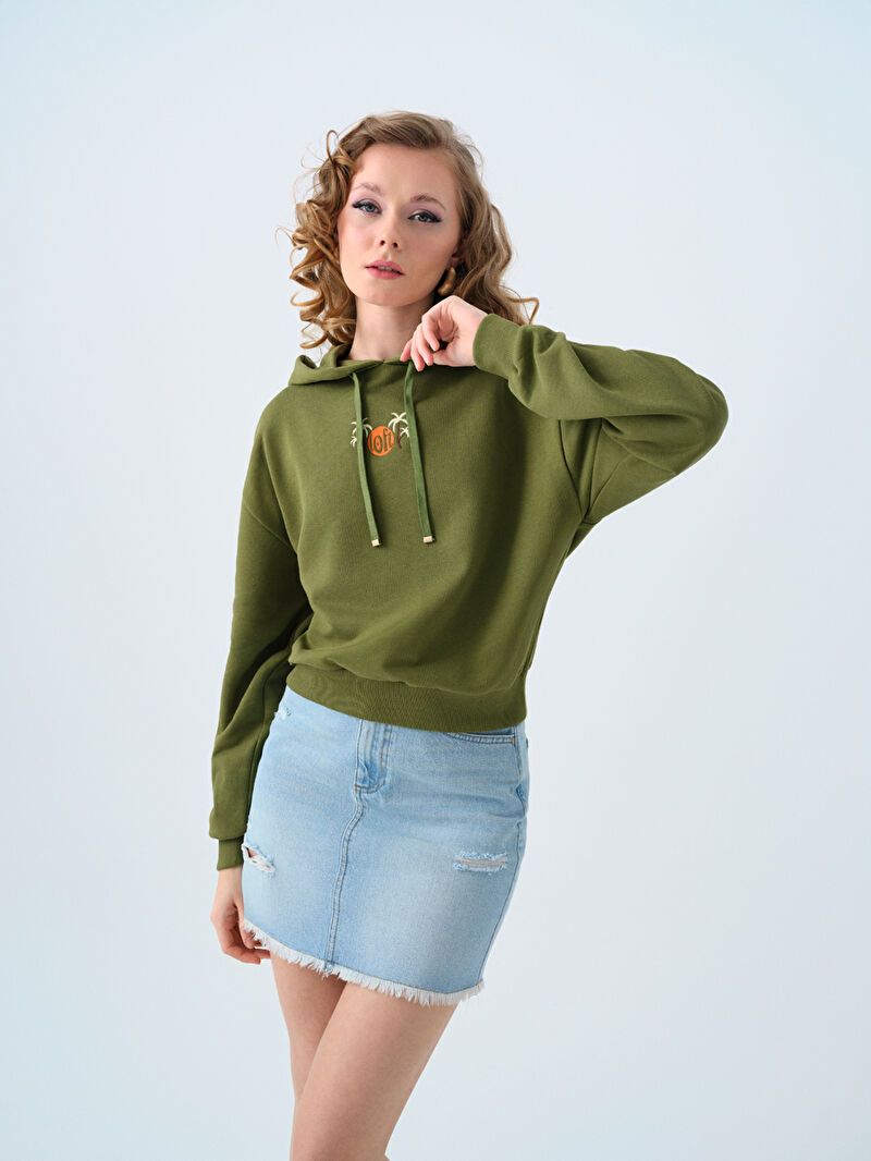 Loose Crop Kadın Sweatshirt