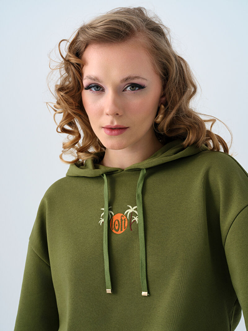 Loose Crop Kadın Sweatshirt