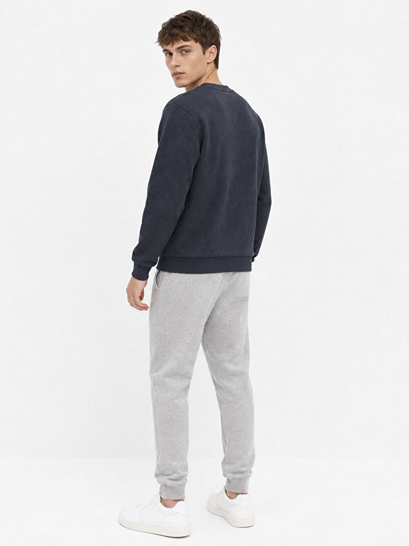 Erkek Lacivert Bisiklet Yaka Regular Fit Sweatshirt