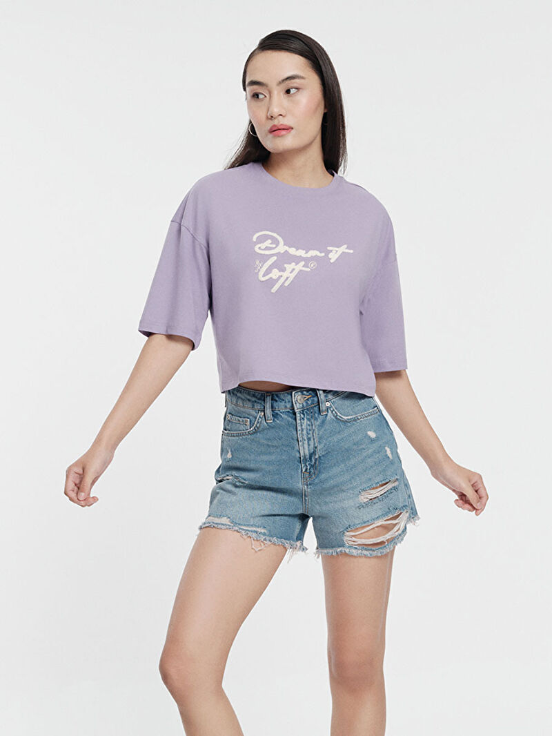 Long Crop Kadın Tshirt K.kol