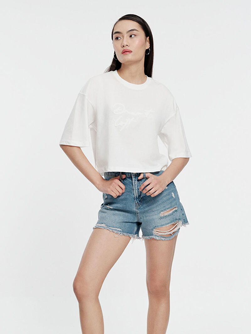 Long Crop Kadın Tshirt K.kol