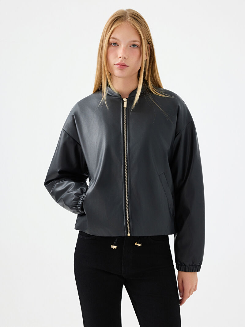 Oversize Fit Kadın Mont Pu