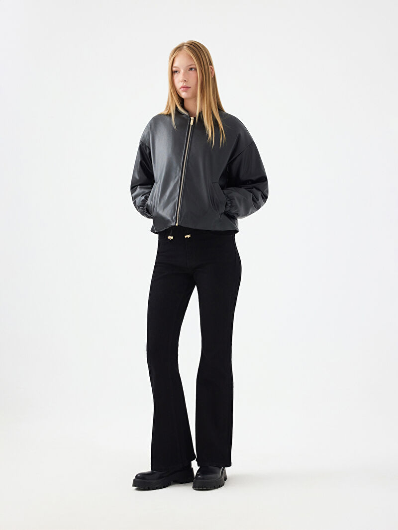 Oversize Fit Kadın Mont Pu