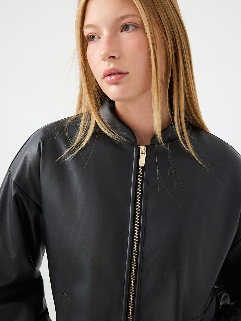 Oversize Fit Kadın Mont Pu