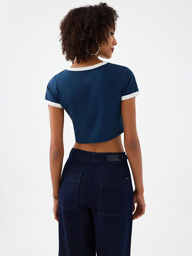 Slim Crop Fit Kadın Tshirt K.kol