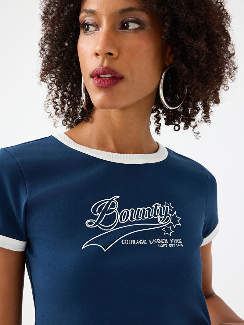 Slim Crop Fit Kadın Tshirt K.kol