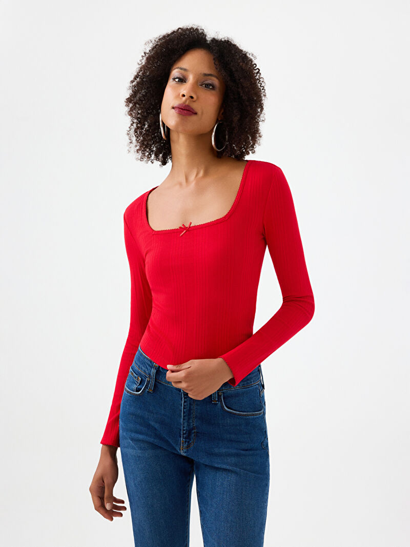 Slim Fit Kadın Bluz U.kol