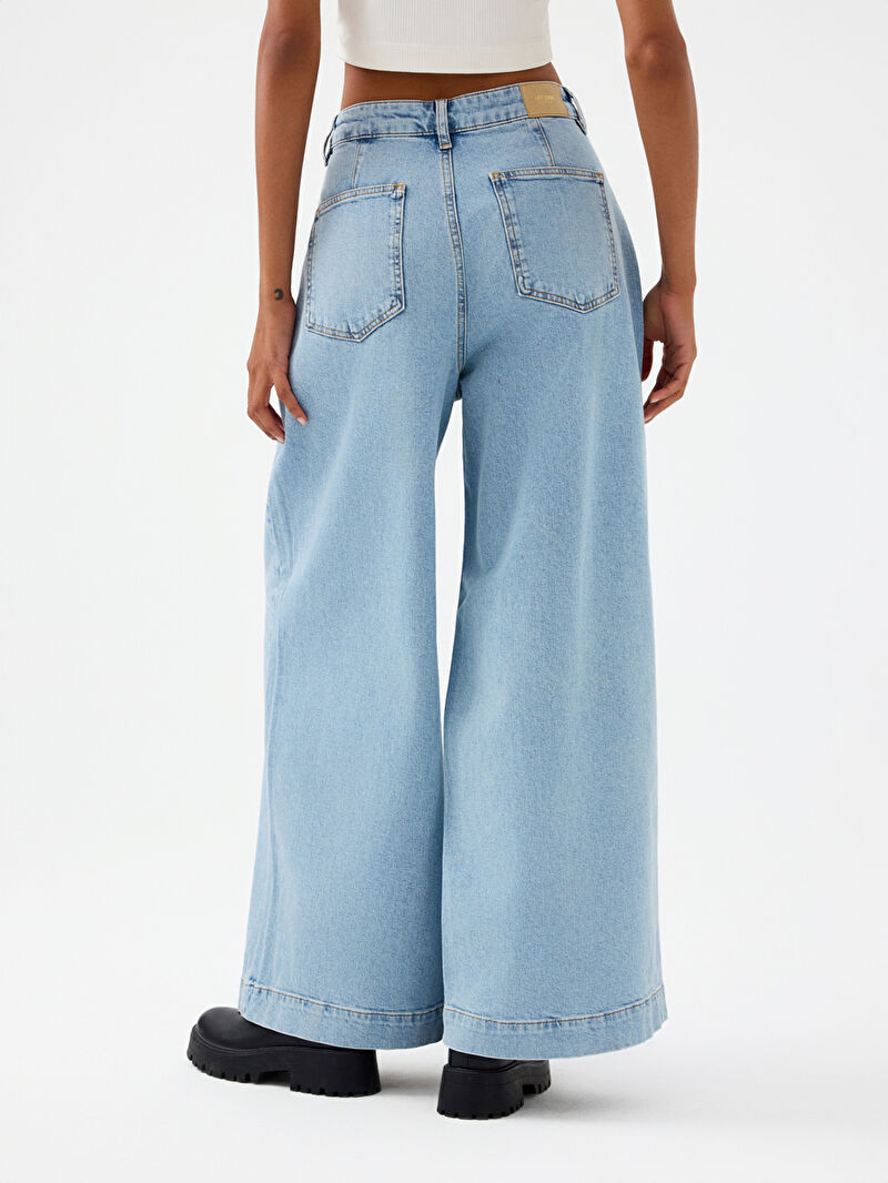 Pleated Palazzo Palazzo Fıt Kadın Pantolon