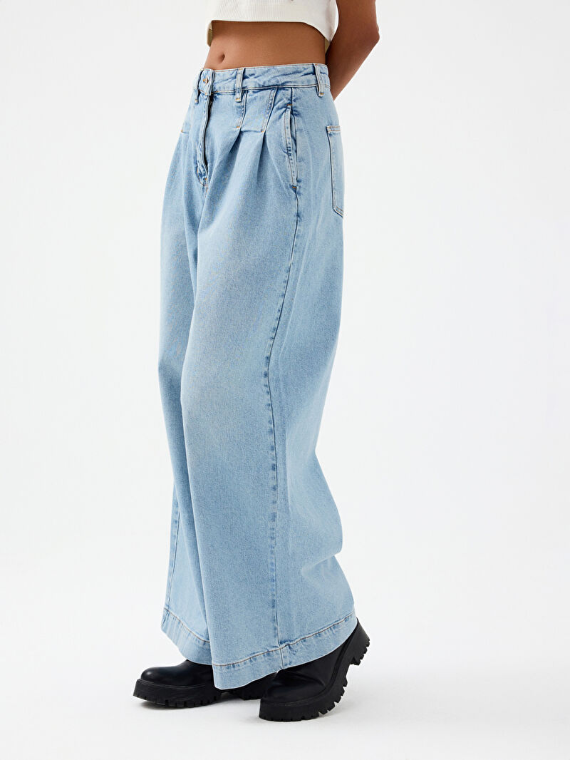 Pleated Palazzo Palazzo Fıt Kadın Pantolon