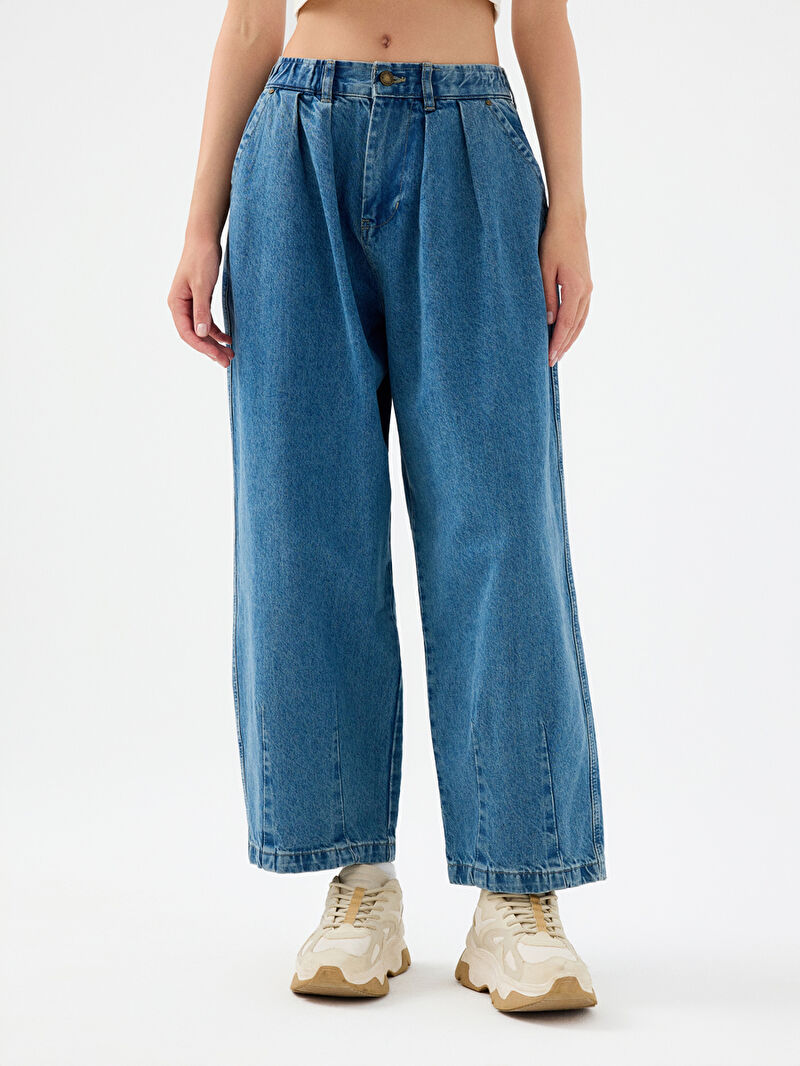 Pleated Balloon Balloon Fit Kadın Pantolon