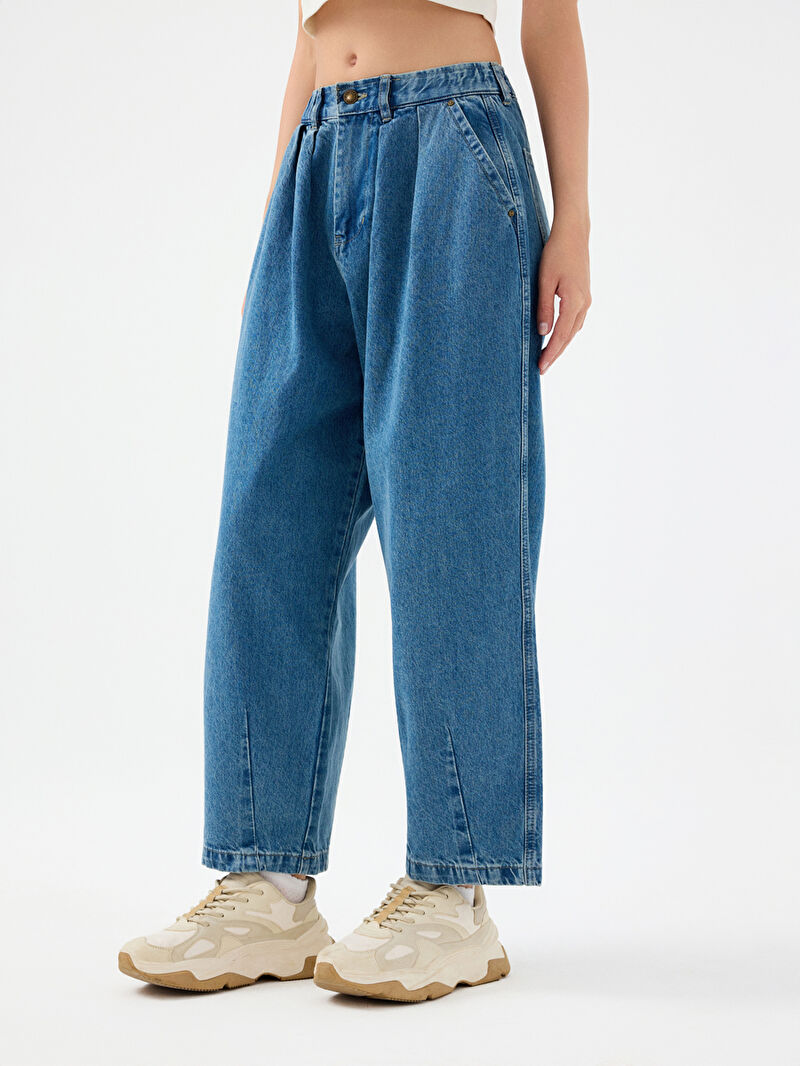 Pleated Balloon Balloon Fit Kadın Pantolon