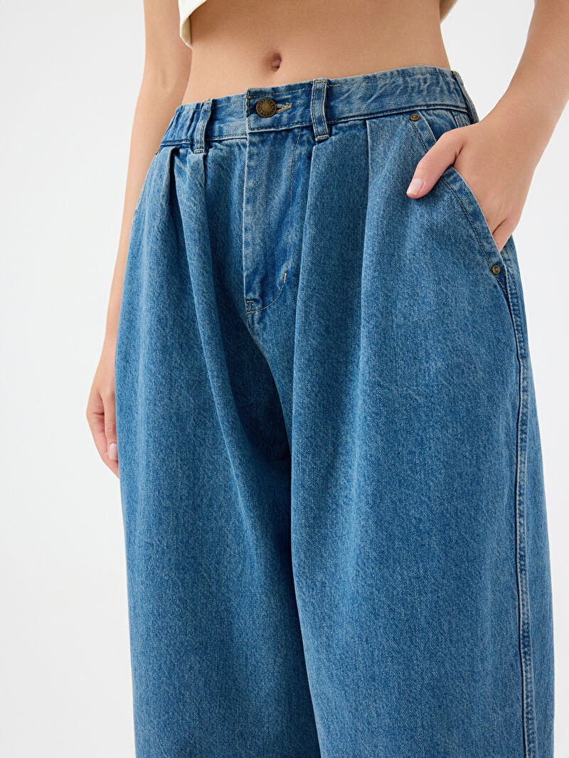 Pleated Balloon Balloon Fit Kadın Pantolon