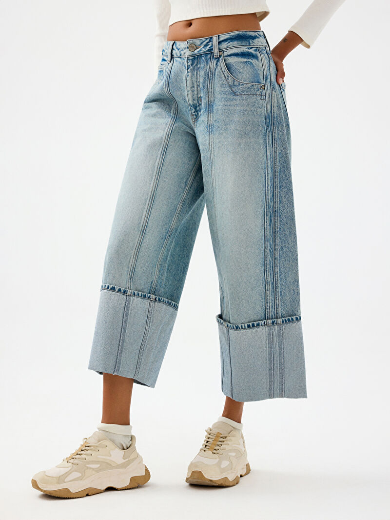 Cuffed Barrel Barrel Fit Kadın Pantolon