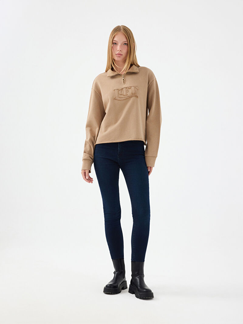 Long Crop Kadın Sweatshirt