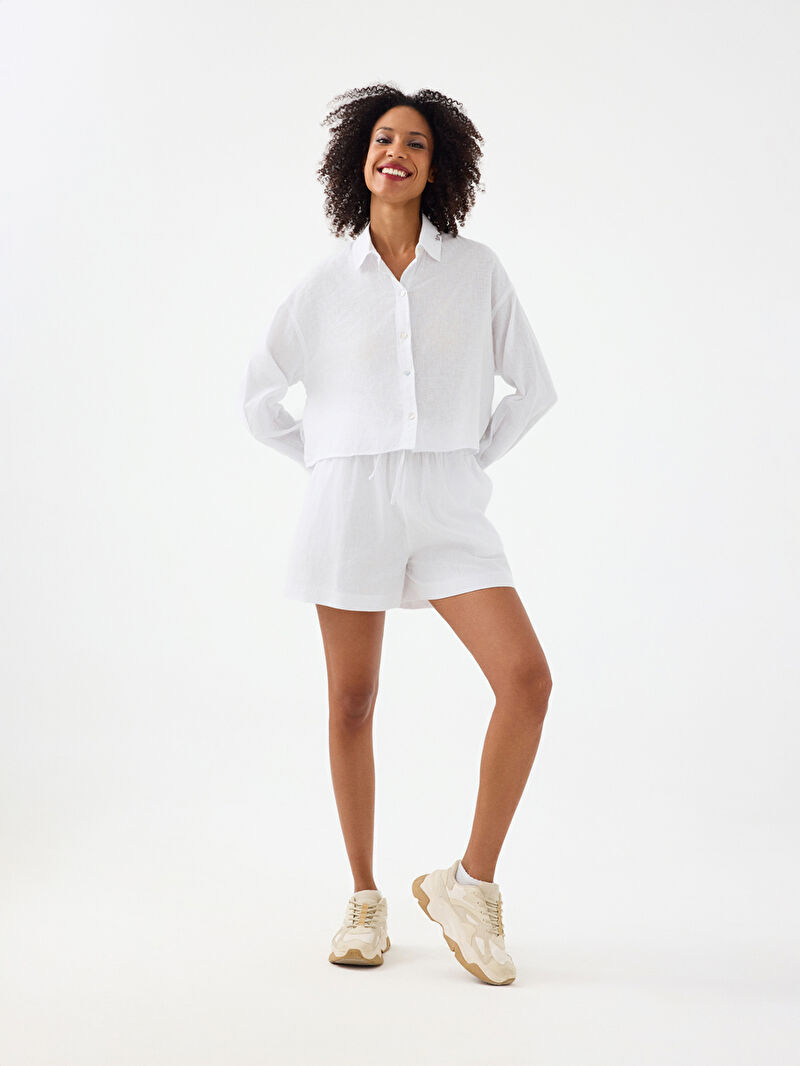 Loose Long Crop Kadın Gömlek U.kol