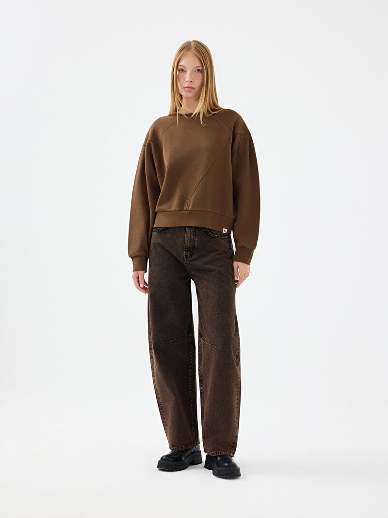 Long Crop Kadın Sweatshirt
