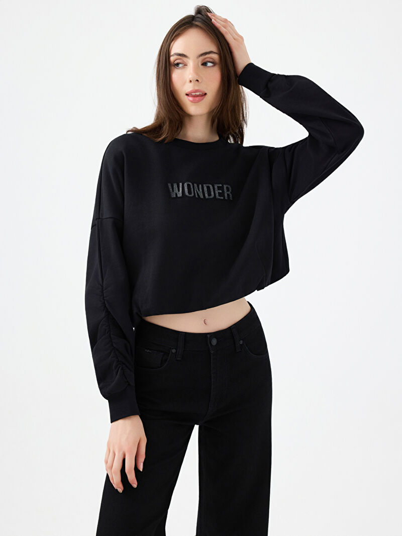 Long Crop Kadın Sweatshirt