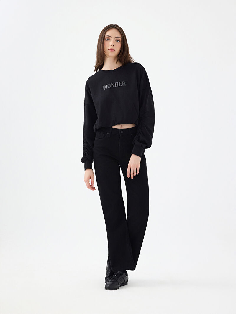 Long Crop Kadın Sweatshirt