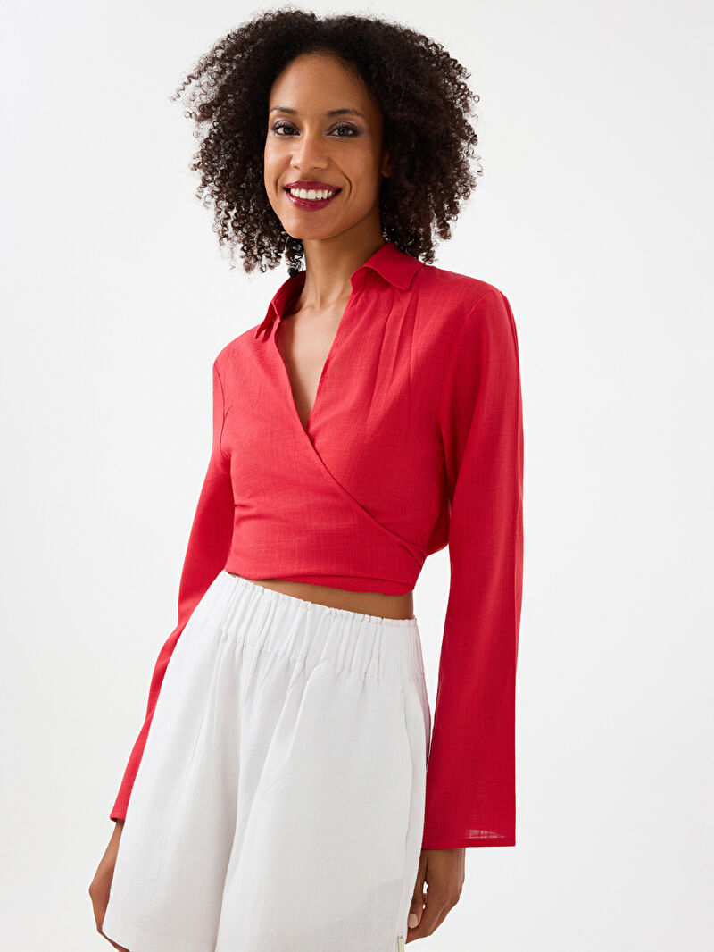 Crop Kadın Gömlek U.kol