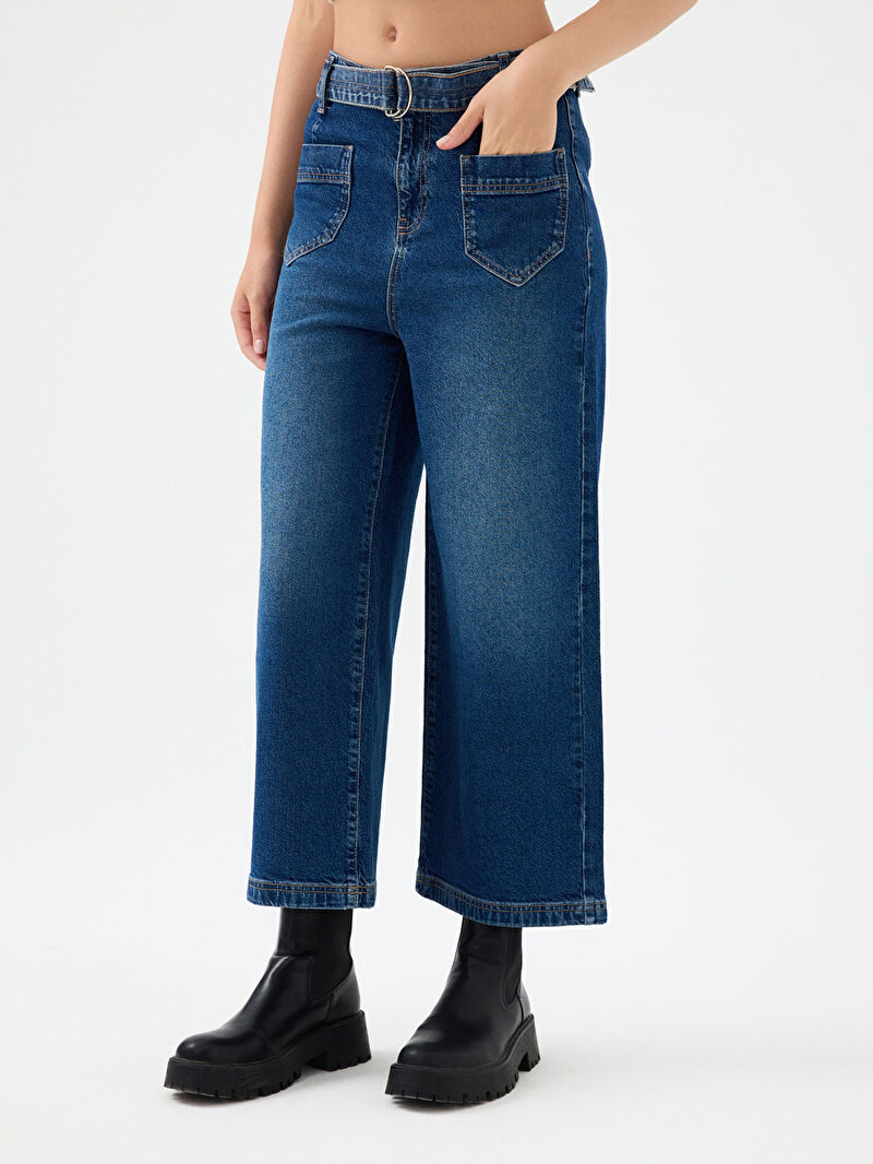 Crop Wide Leg Regular Fit Kadın Pantolon