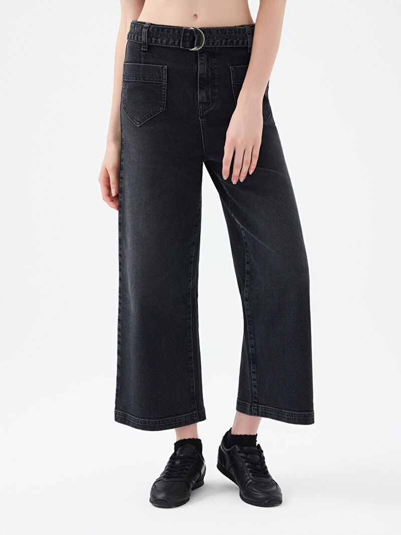 Crop Wide Leg Regular Fit Kadın Pantolon