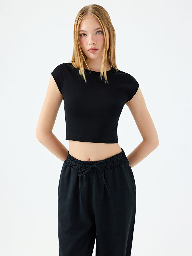 Crop Kadın Tshirt K.kol