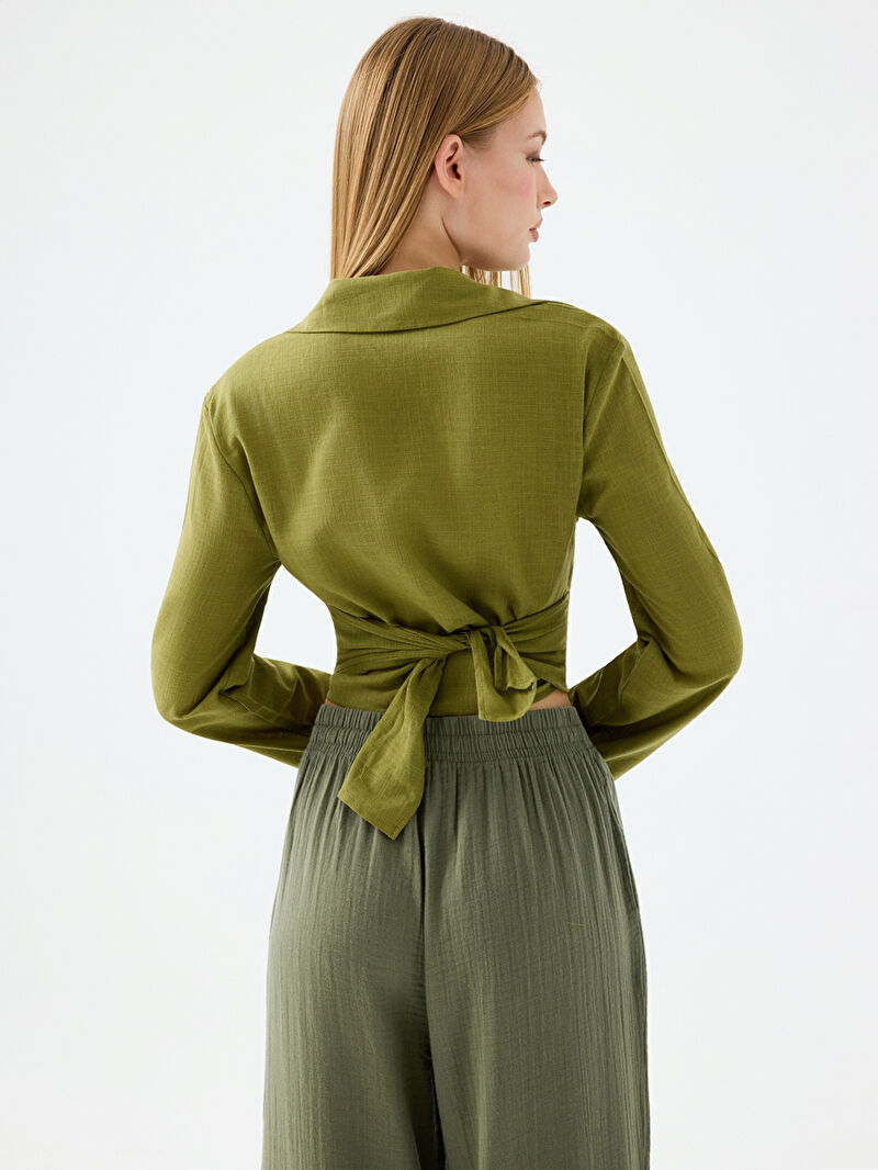 Crop Kadın Gömlek U.kol