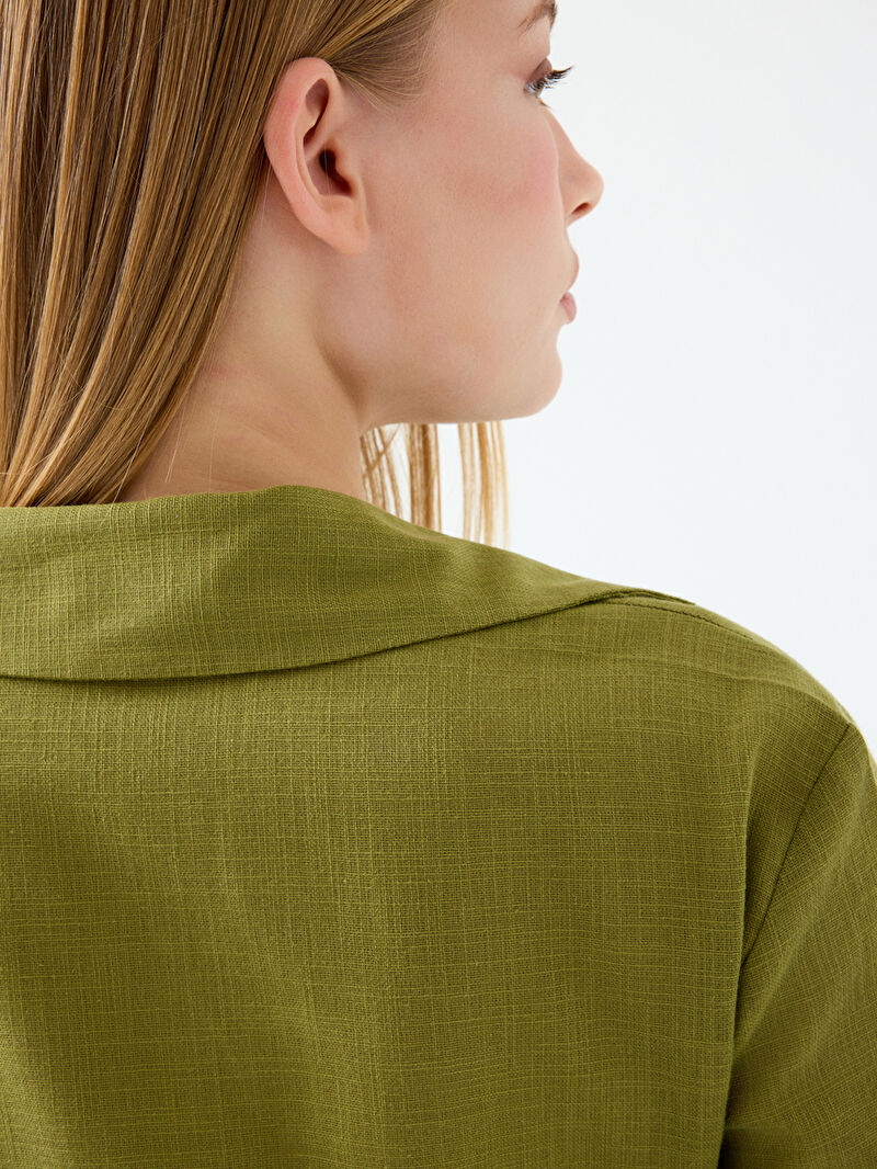 Crop Kadın Gömlek U.kol