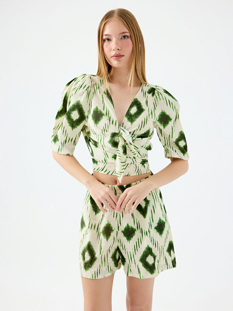 Crop Kadın Bluz K.kol