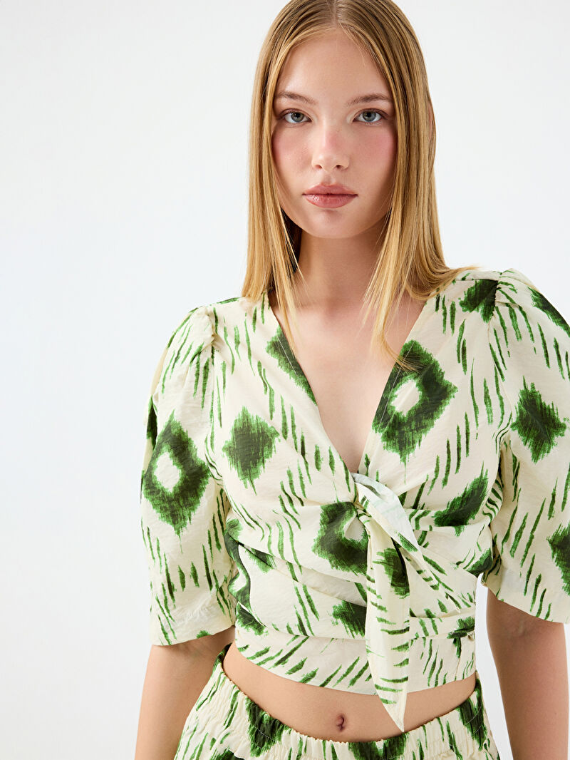 Crop Kadın Bluz K.kol