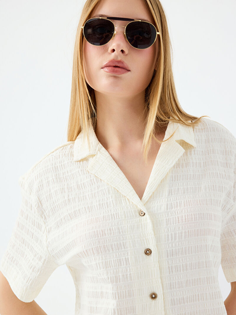 Loose Crop Kadın Gömlek K.kol