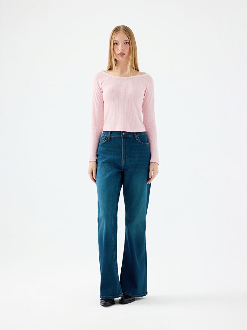 Flare Slim Fit Kadın Pantolon