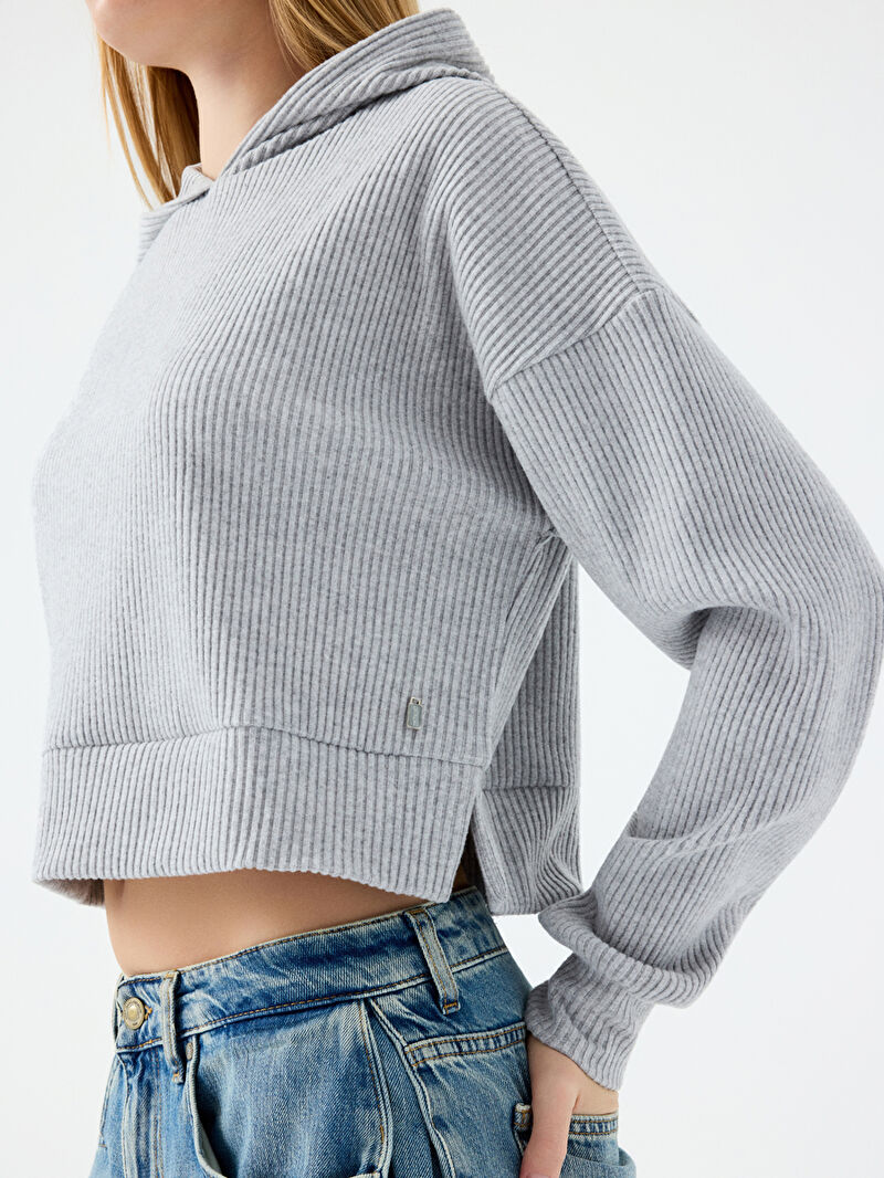 Long Crop Kadın Sweatshirt