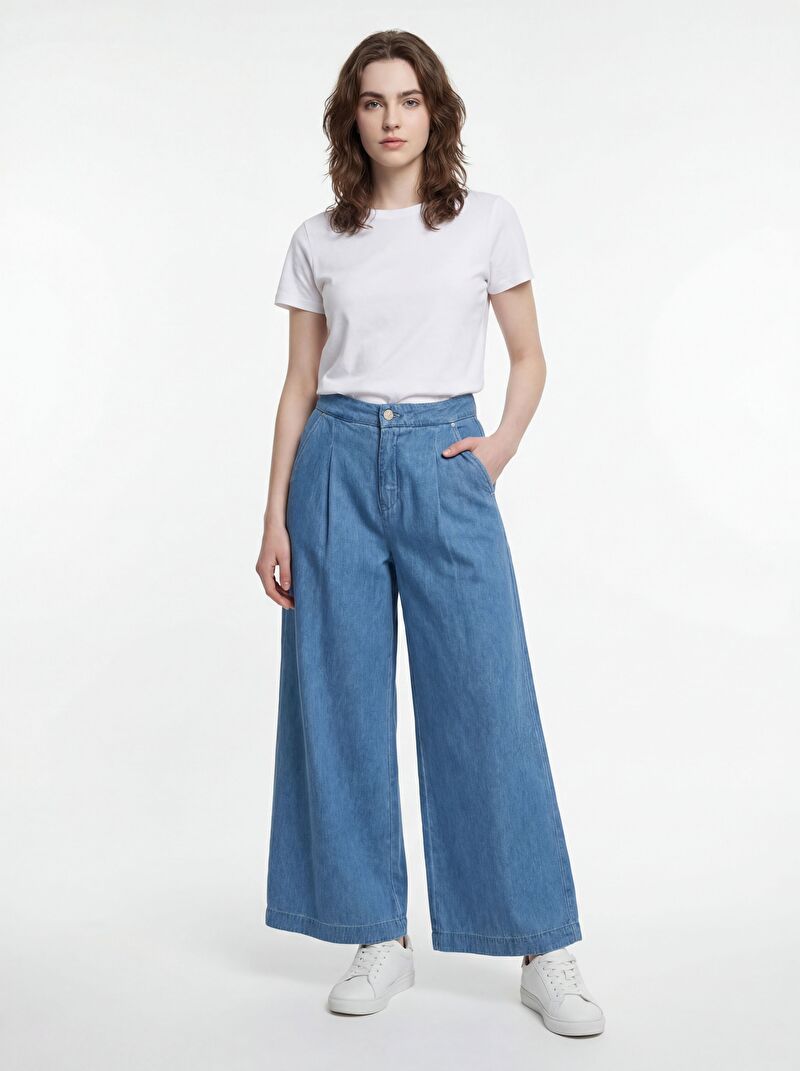 Pleated Super Palazzo Super Palazzo Kadın Pantolon