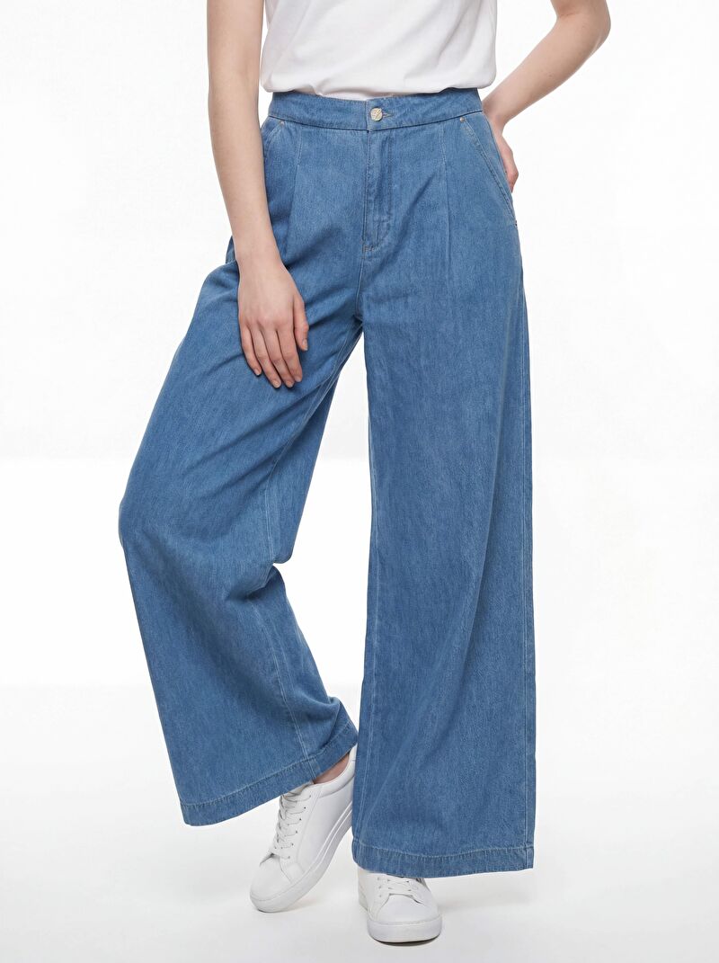 Pleated Super Palazzo Super Palazzo Kadın Pantolon