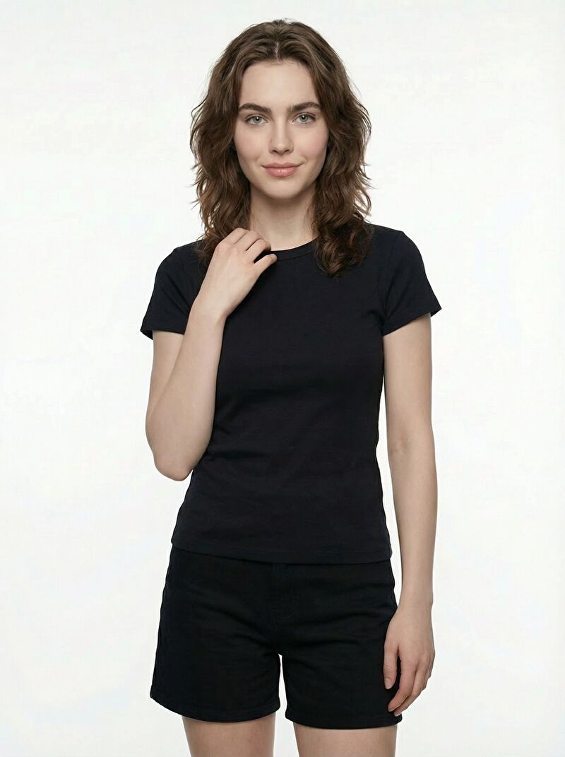 Slim Fit Kadın Tshirt K.kol