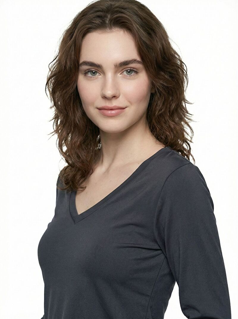 Slim Crop Fit Kadın Tshirt U.kol