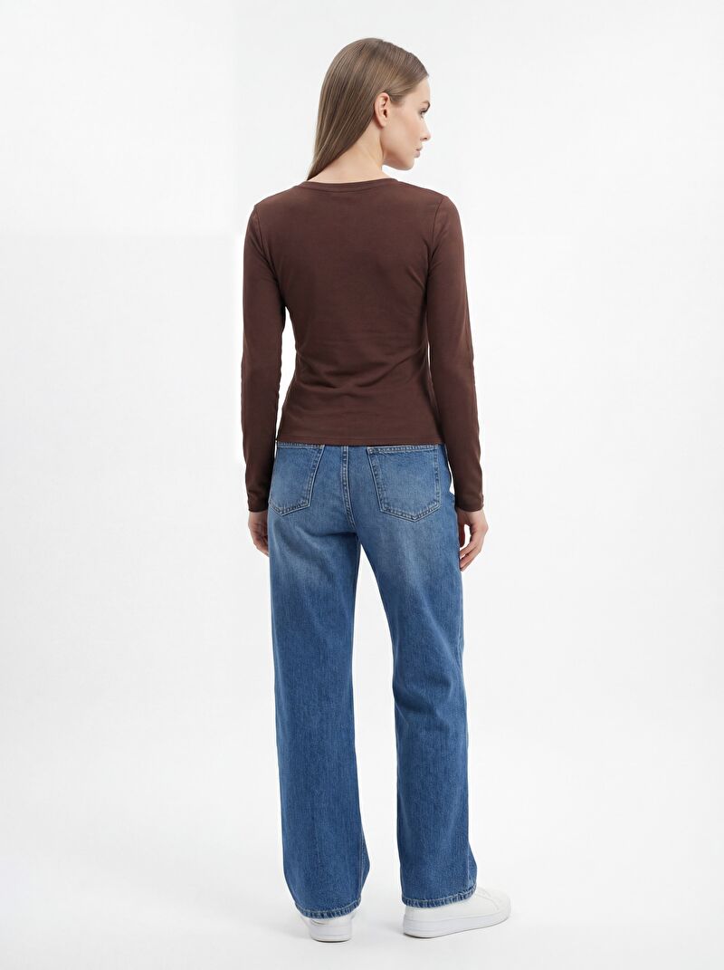 Slim Crop Fit Kadın Tshirt U.kol