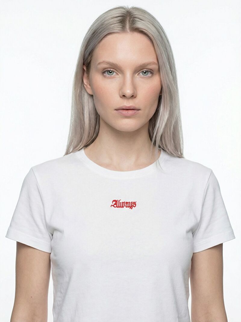 Long Crop Kadın Tshirt K.kol