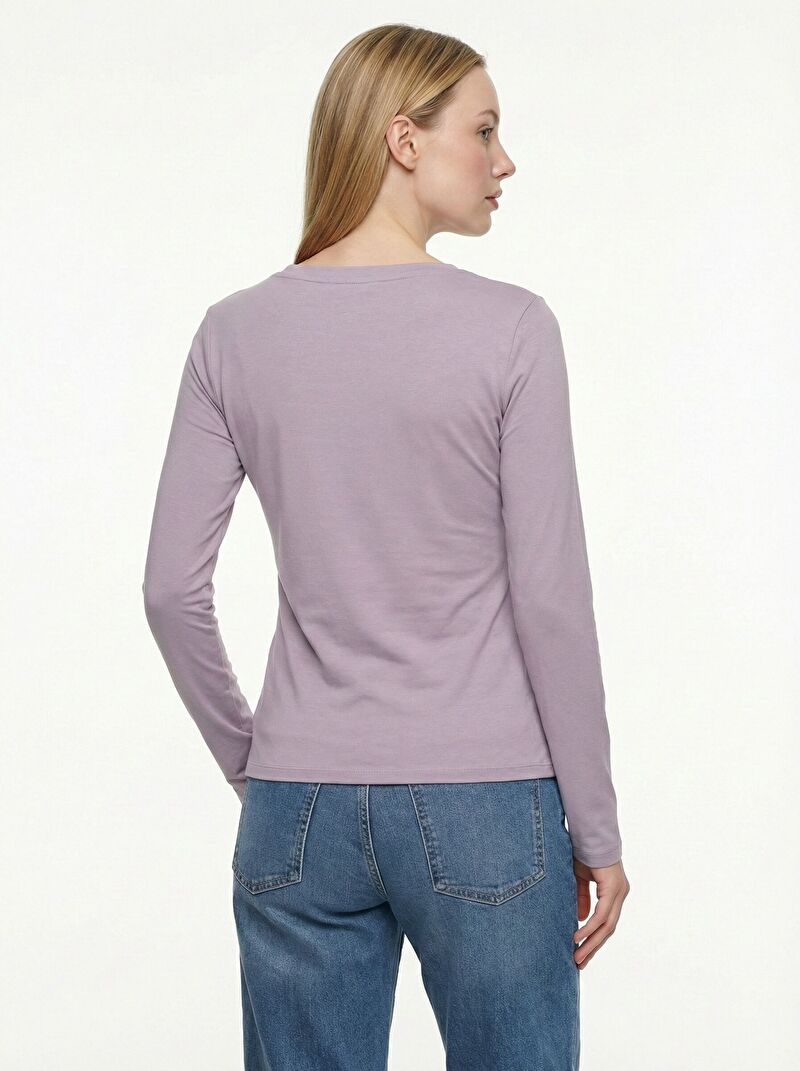 Slim Crop Fit Kadın Tshirt U.kol