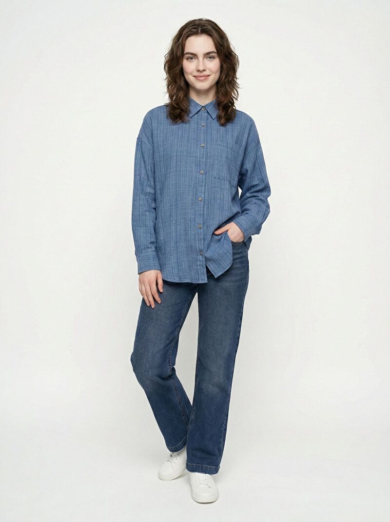 Loose Fit Kadın Gömlek U.kol