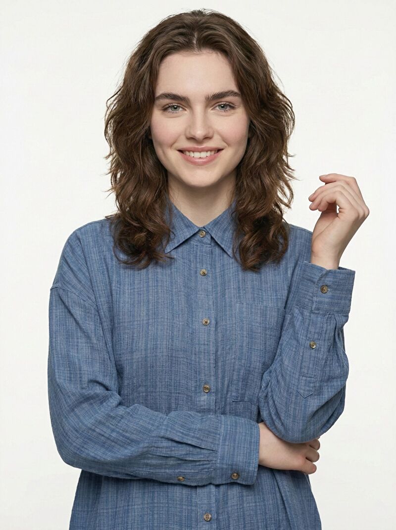 Loose Fit Kadın Gömlek U.kol