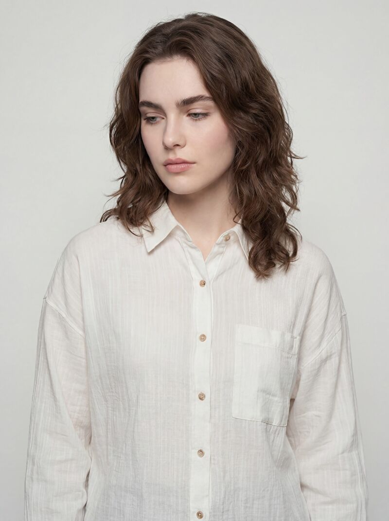 Loose Fit Kadın Gömlek U.kol