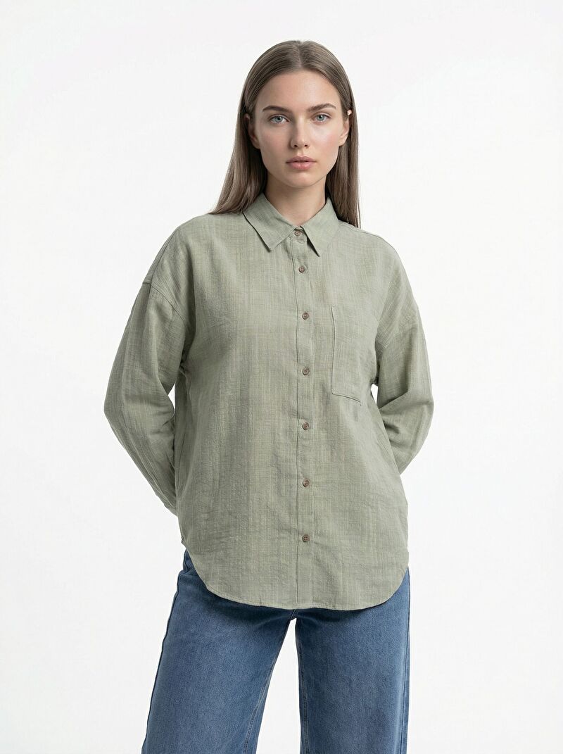 Loose Fit Kadın Gömlek U.kol