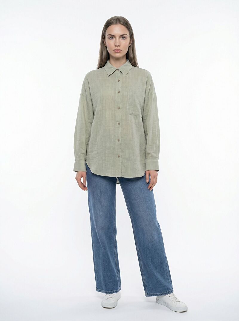 Loose Fit Kadın Gömlek U.kol