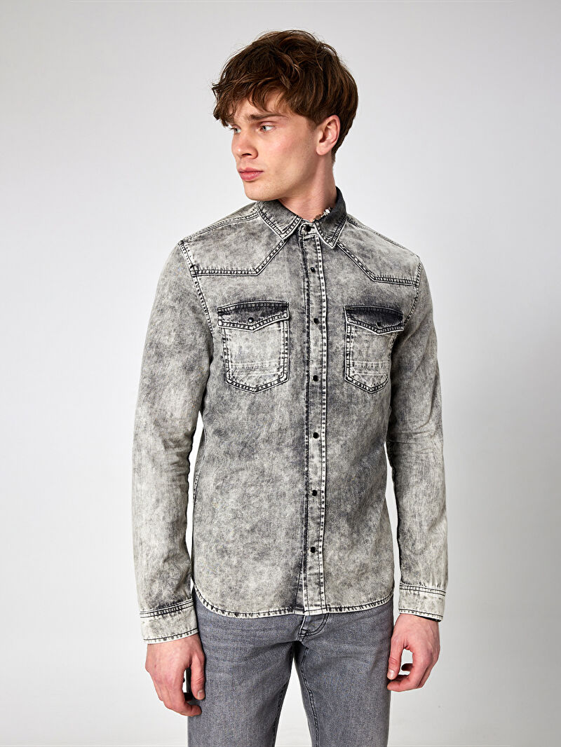 Slim Fit Erkek Gömlek U.kol